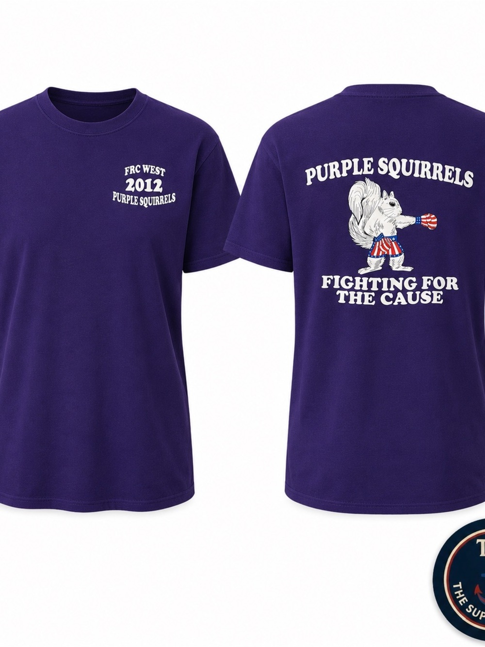 Gildan Purple Squirrels FRC West 2012 Graphic T Shirt Large Purple